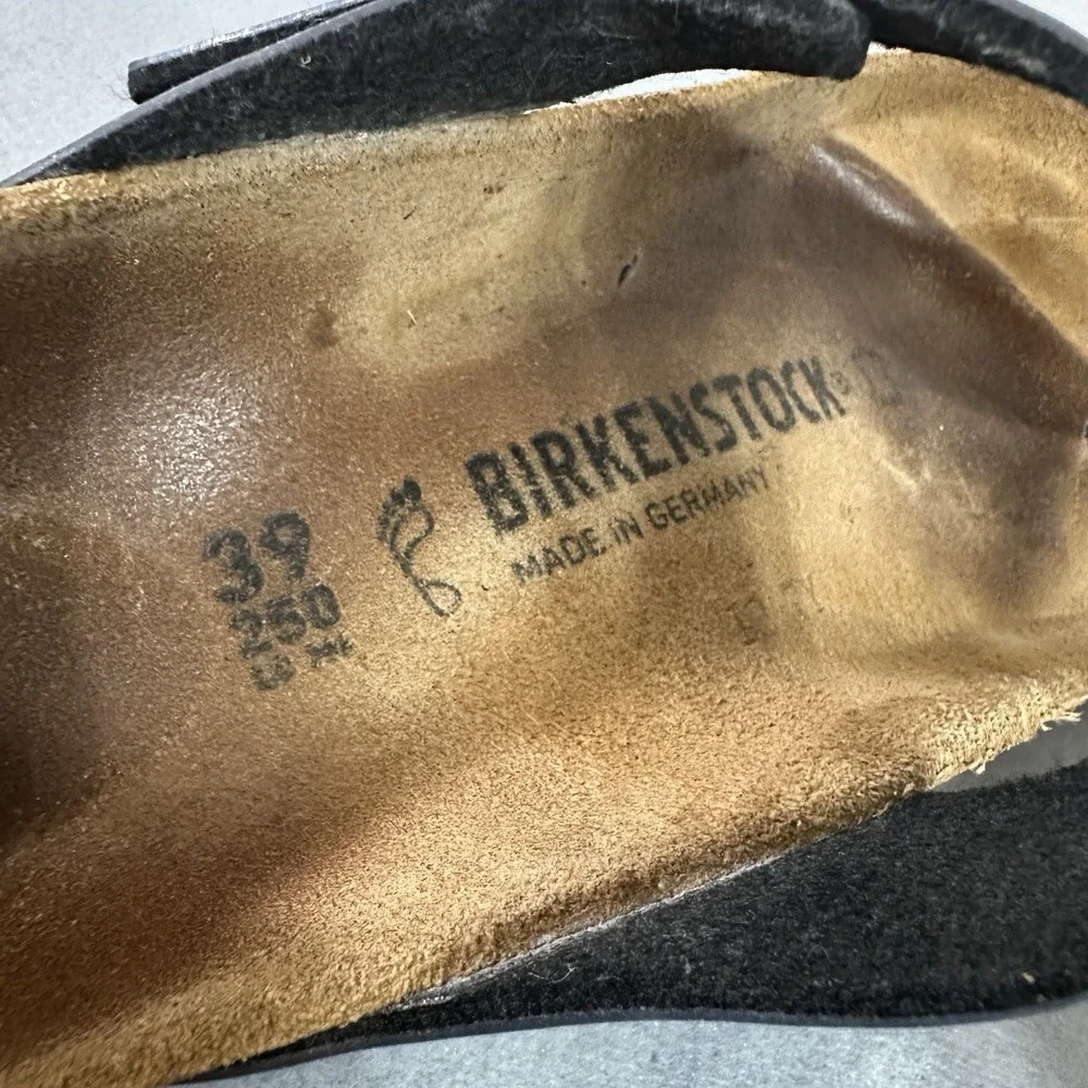 Birkenstock Gizeh Birko Flor Sandals Blue Onyx Womens Size L8 M6 EU 39